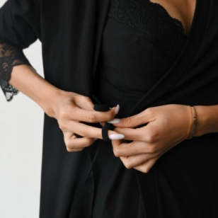 Maternity nightwear set black