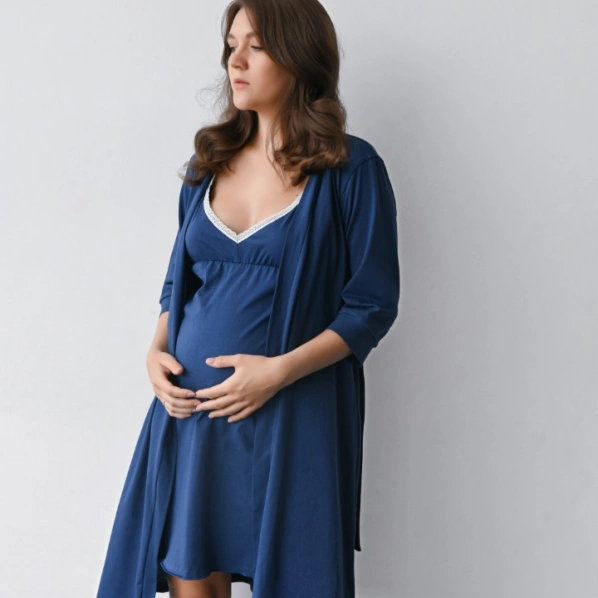 Dressing gown indigo